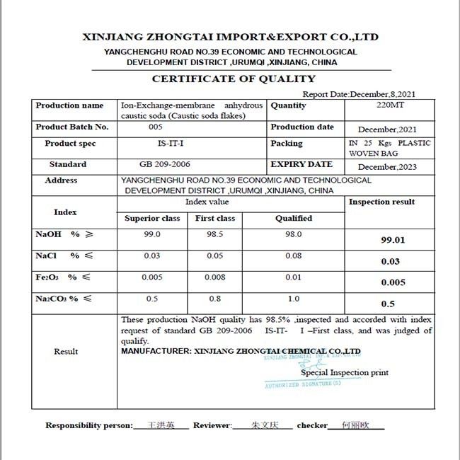 99 soude caustique 25kg pour l'agent révélateur Saponifying Agent de couleur